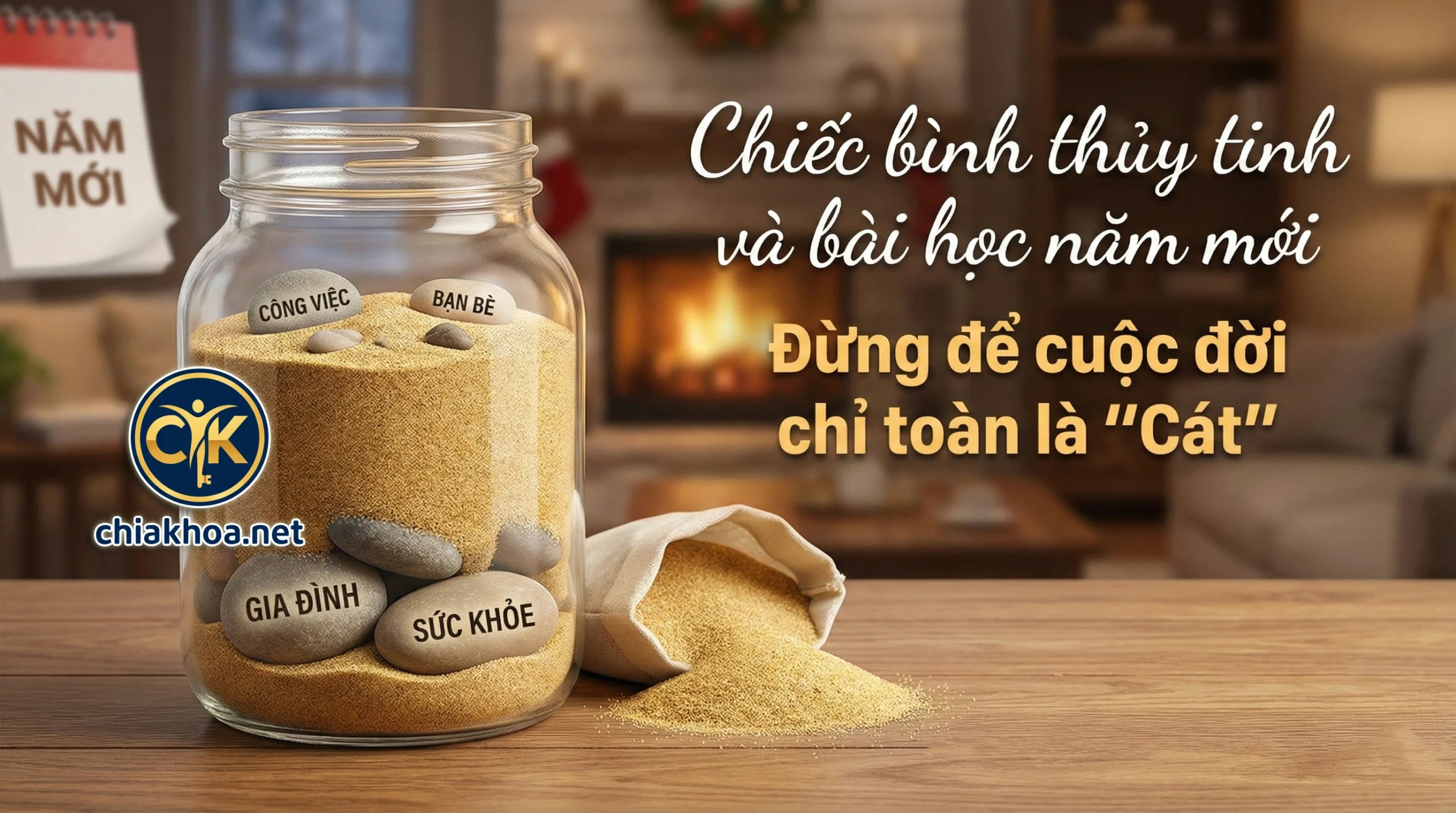 Chiếc bình thủy tinh và bài học năm mới: Đừng để cuộc đời chỉ toàn là “Cát”