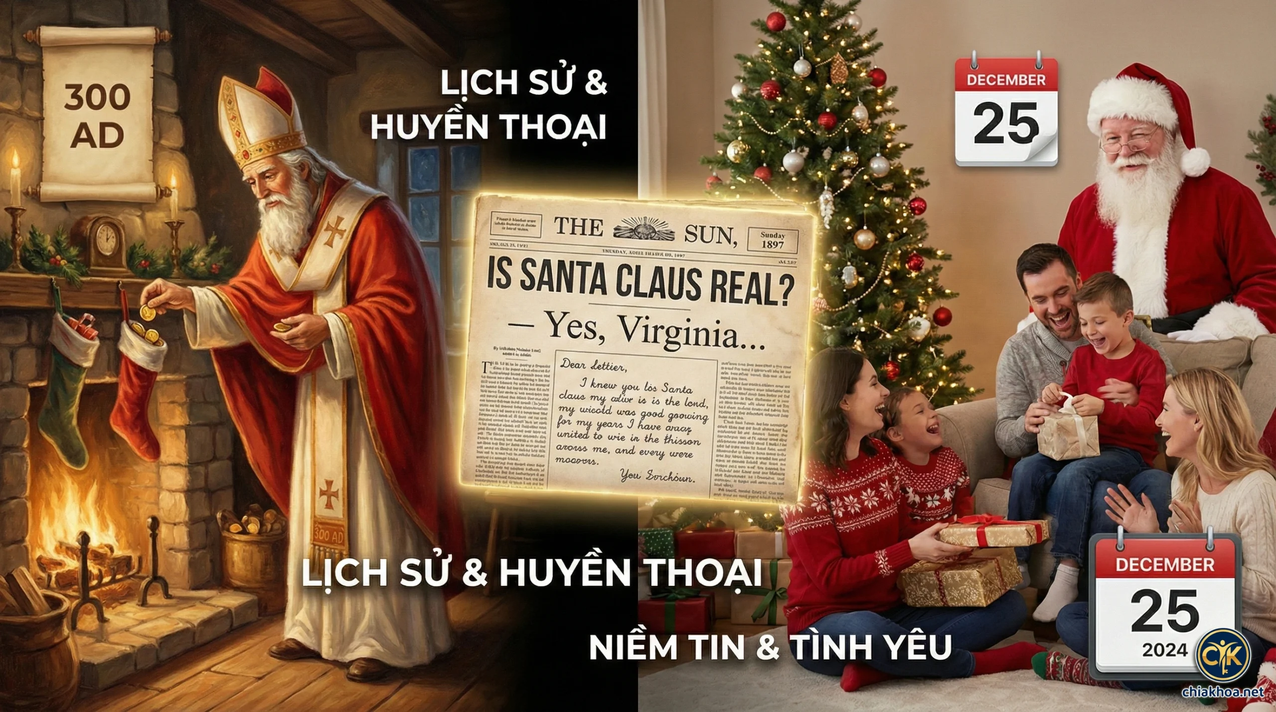 SỰ THẬT VỀ ÔNG GIÀ NOEL: TỪ VỊ THÁNH LỊCH SỬ ĐẾN BỨC THƯ CỦA BÉ VIRGINIA
