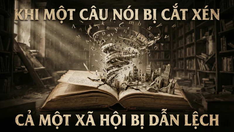 KHI MỘT CÂU NÓI BỊ CẮT XÉN, CẢ MỘT XÃ HỘI BỊ DẪN LỆCH