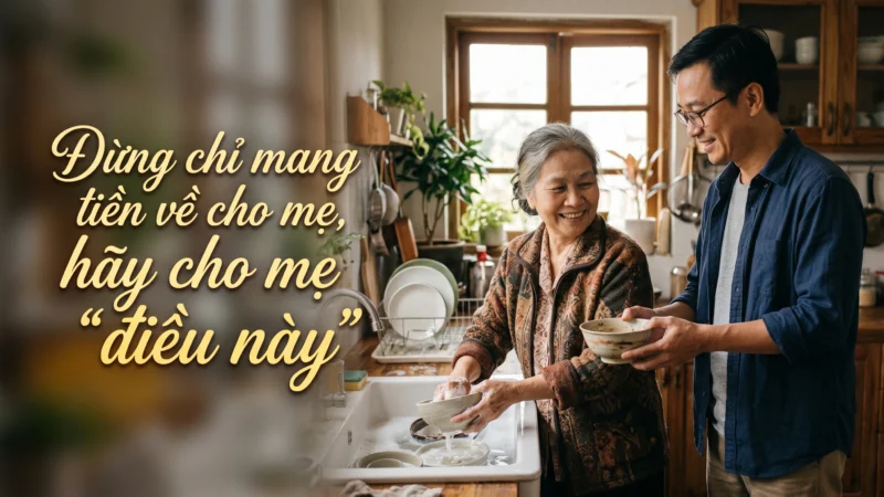 “Mẹ ơi, ra rửa bát đi mẹ!”