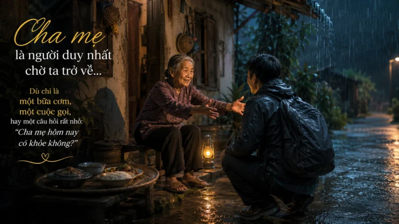 Chiếc Đèn Ngoài Hiên Và Người Mẹ Chờ Con Suốt Đêm Mưa