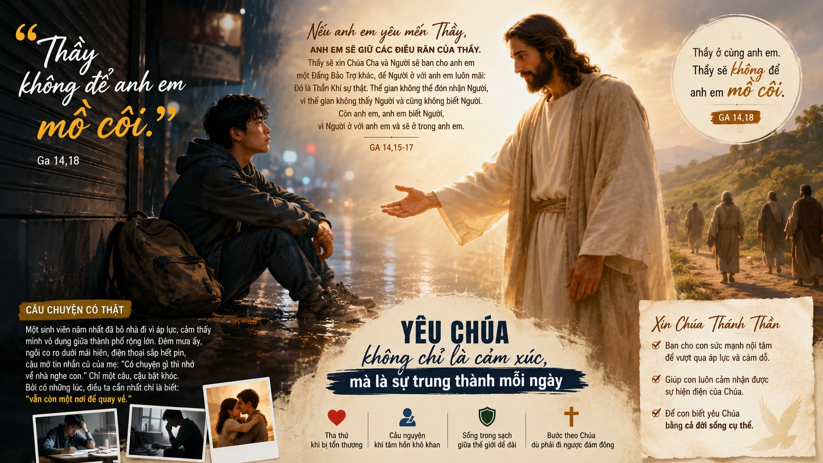 “THẦY KHÔNG ĐỂ ANH EM MỒ CÔI”