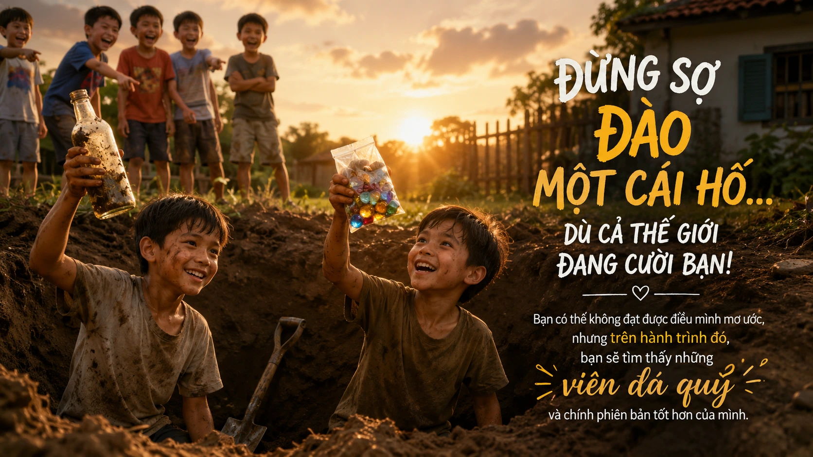 ĐỪNG SỢ ĐÀO MỘT CÁI HỐ… DÙ CẢ THẾ GIỚI ĐANG CƯỜI BẠN!