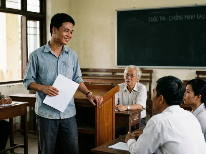 Đề Thi “Chứng Minh Bạn Khổ” Và Tờ Giấy Trắng Làm Cả Hội Trường Lặng Đi