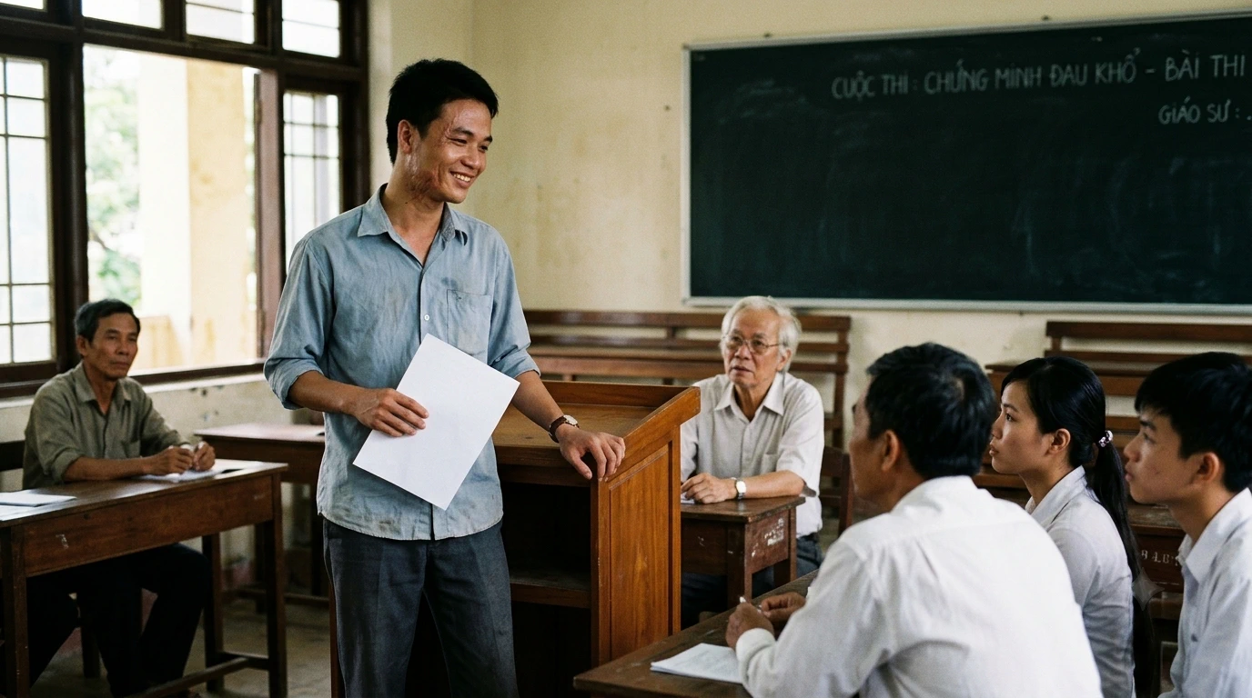 Đề Thi “Chứng Minh Bạn Khổ” Và Tờ Giấy Trắng Làm Cả Hội Trường Lặng Đi