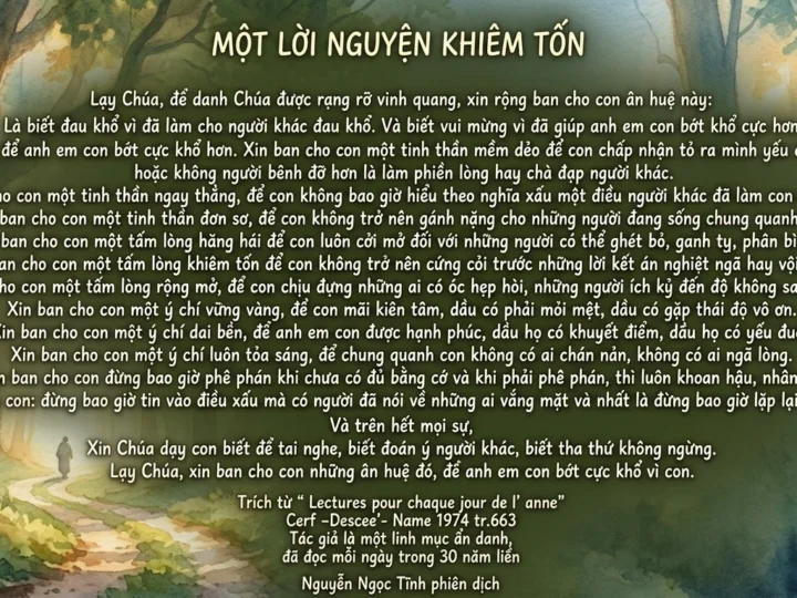 MỘT LỜI NGUYỆN KHIÊM TỐN – NGHỆ THUẬT SỐNG ĐỂ KHÔNG LÀM KHỔ BẤT KỲ AI