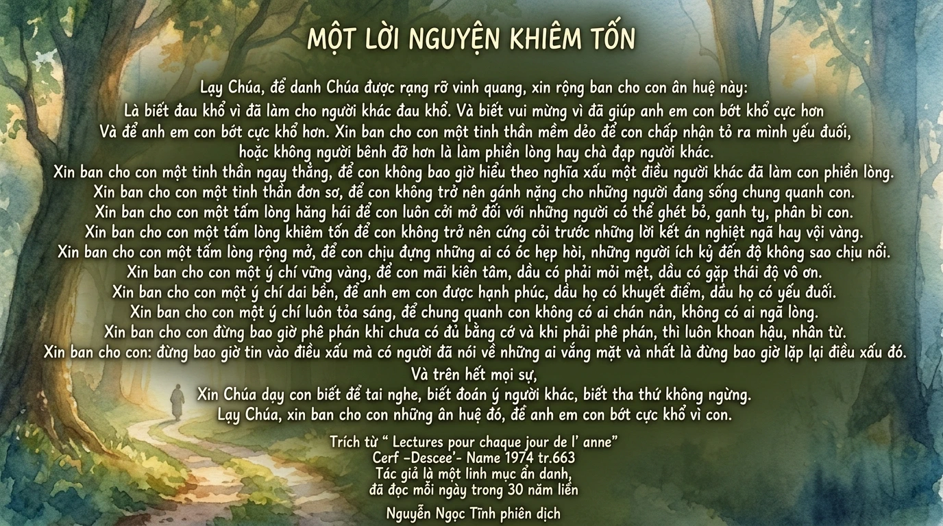 MỘT LỜI NGUYỆN KHIÊM TỐN – NGHỆ THUẬT SỐNG ĐỂ KHÔNG LÀM KHỔ BẤT KỲ AI