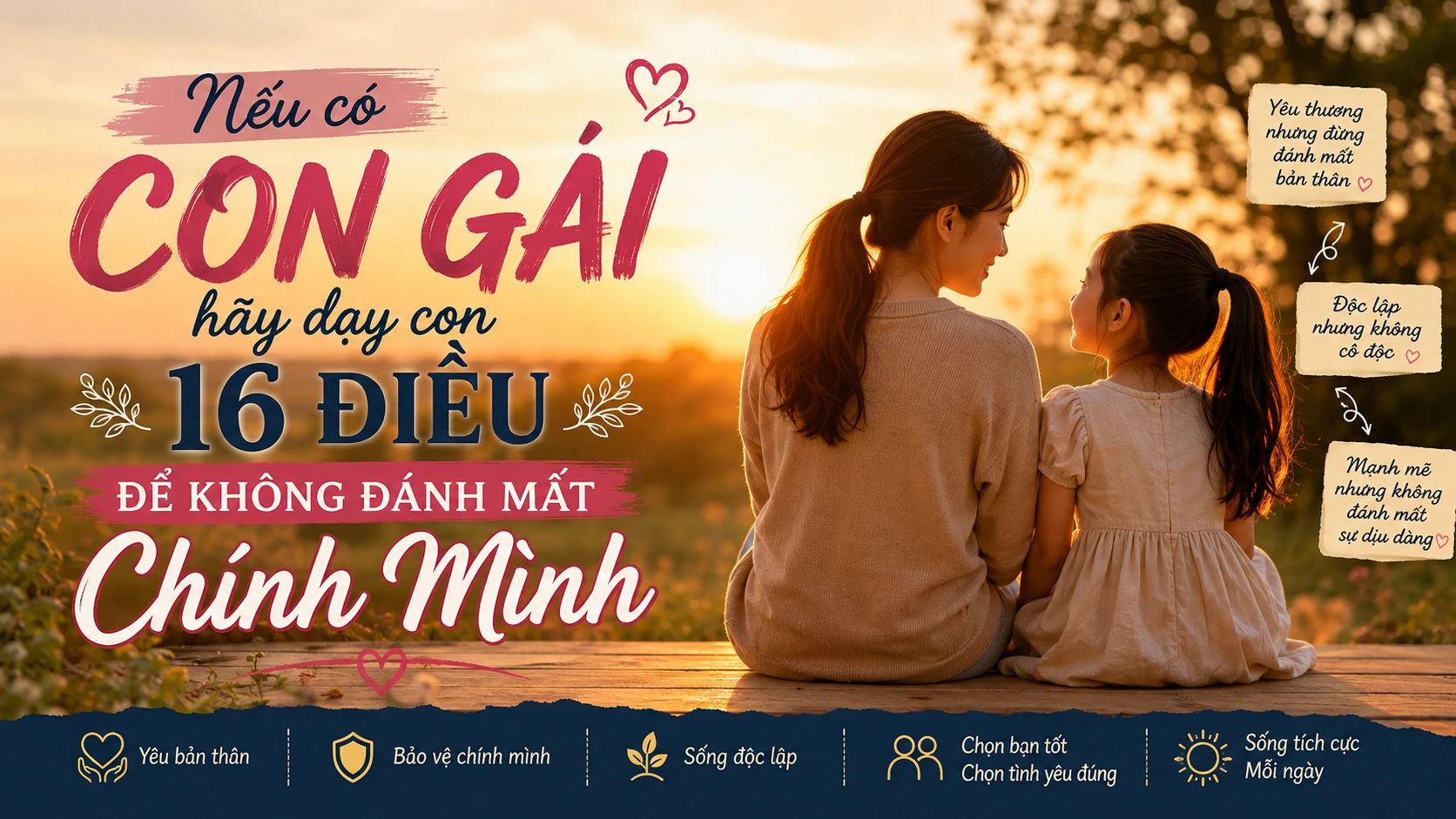 Nếu Có Con Gái, Hãy Dạy Con 16 Điều Để Không Đánh Mất Chính Mình