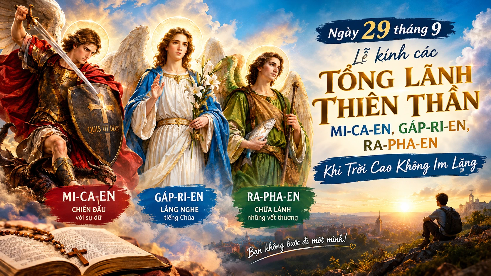 Các Tổng Lãnh Thiên Thần 29/9: Mi-ca-en Chiến Đấu, Gáp-ri-en Lên Tiếng, Ra-pha-en Chữa Lành