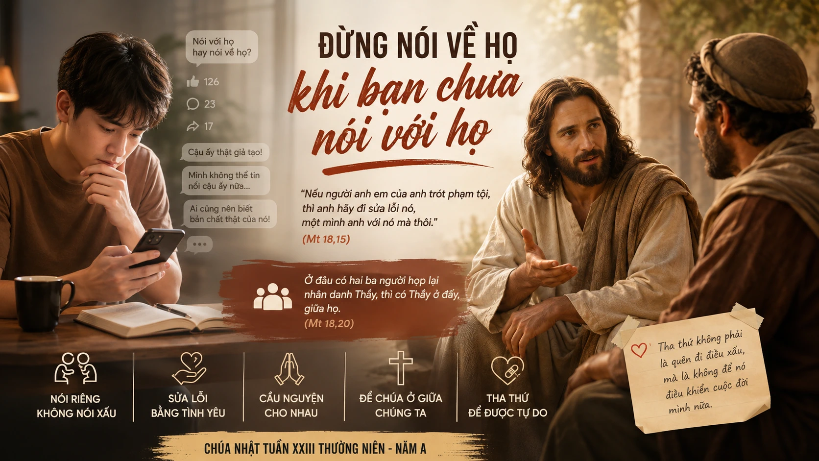 Đừng Nói Về Họ Khi Bạn Chưa Nói Với Họ – Mt 18,15-20 | Chúa Nhật XXIII Thường Niên A